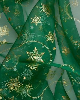 Organza Étoile Filante Vert - Tissushop