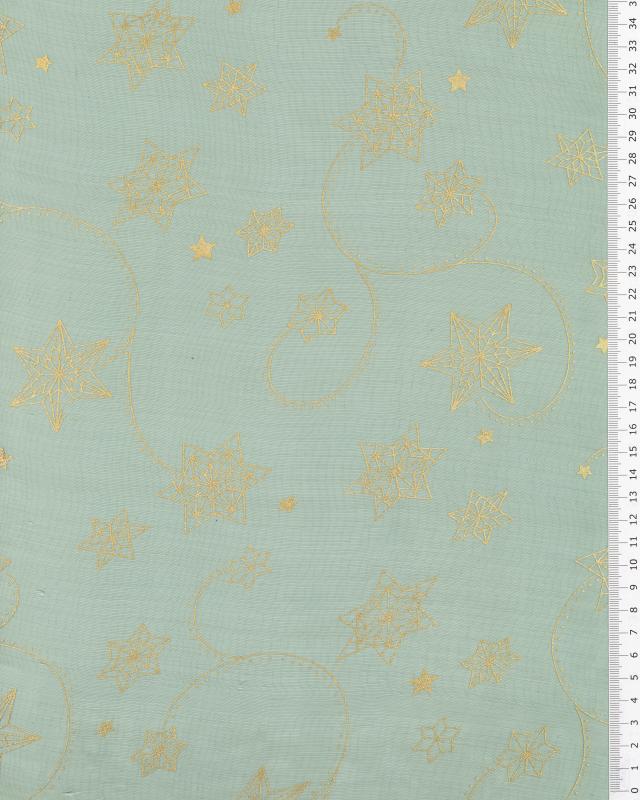 Organza Étoile Filante Vert - Tissushop