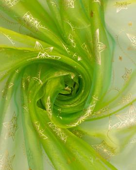 Organza Étoile Filante Vert Spring - Tissushop