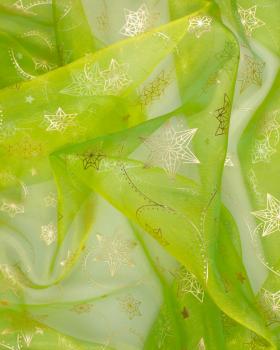 Organza Étoile Filante Vert Spring - Tissushop
