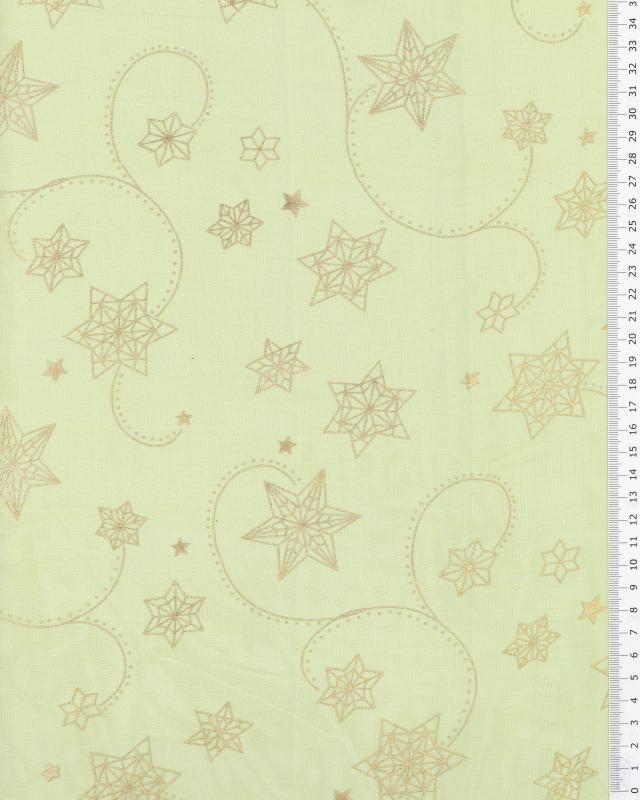 Organza Étoile Filante Vert Spring - Tissushop