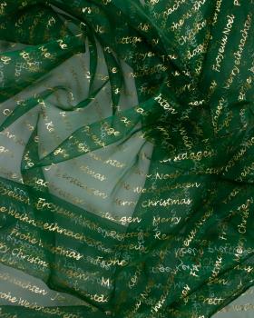 Organza Merry Christmas Green - Tissushop