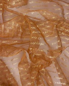 Organza Merry Christmas Cuivre - Tissushop