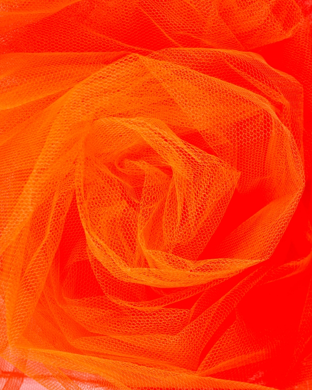 Tulle Raide Uni Orange Fluo - Tissushop