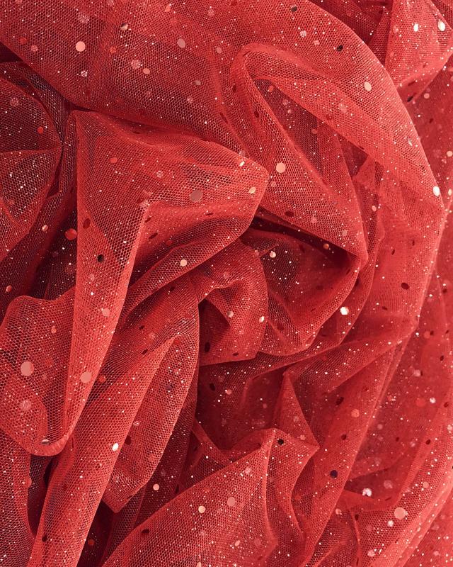 Glitter Soft Mesh Red - Tissushop