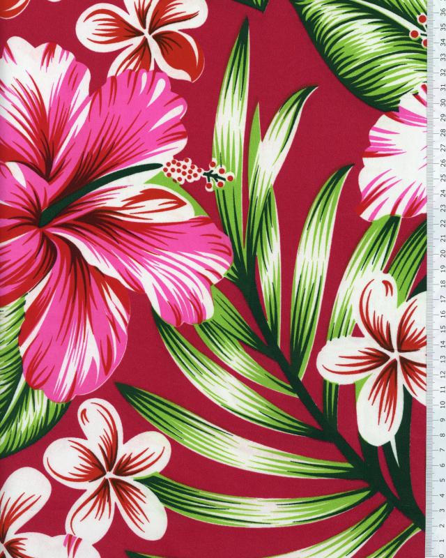 Polynesian Fabric AVERA Red - Tissushop
