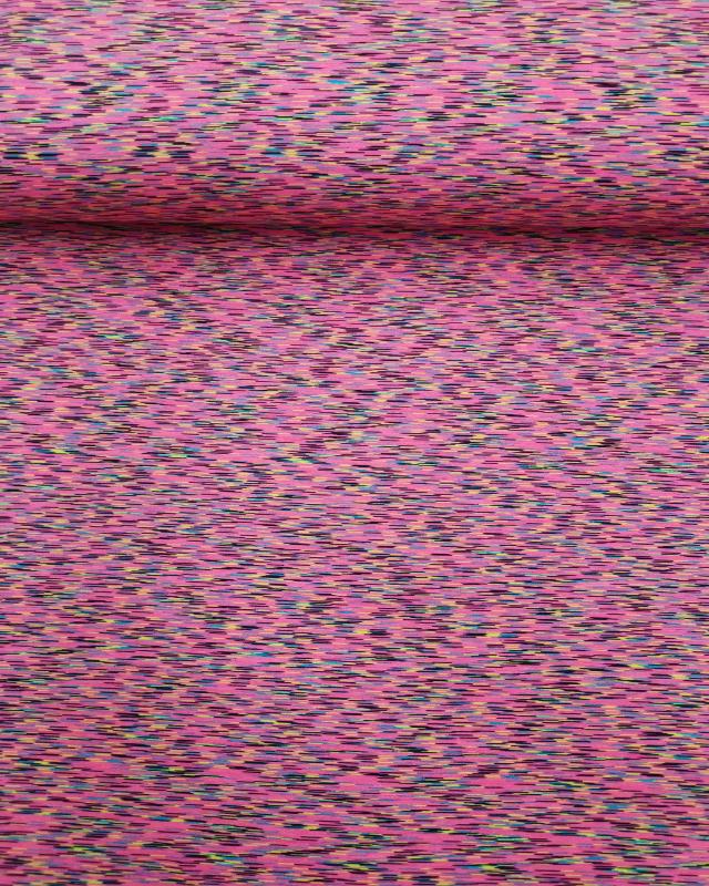 Jersey stretch Abstrait Rose Fluo - Tissushop
