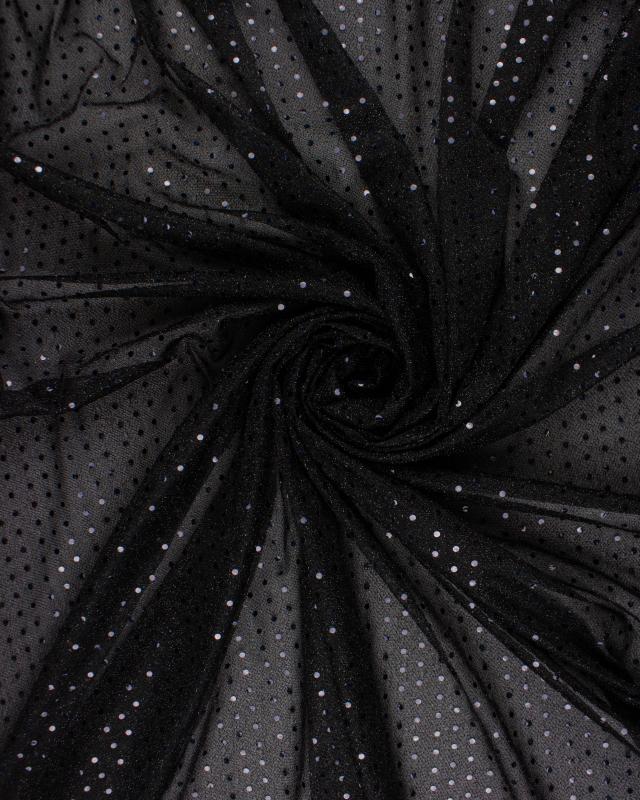 Round Glitter Fabric Black - Tissushop