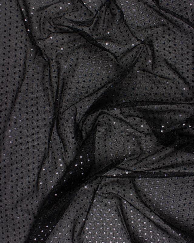 Round Glitter Fabric Black - Tissushop