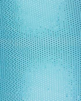 Tissu à Paillettes Rondes Bleu Turquoise - Tissushop