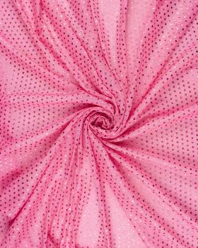 Tissu à Paillettes Rondes Rose Bonbon - Tissushop