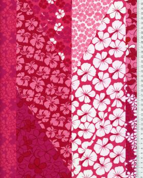 Polynesian Fabric PATCHWORK FLEURS Pink - Tissushop