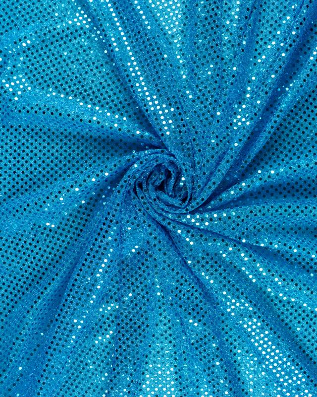 Round Sequined Fabric Turquoise Blue - Tissushop