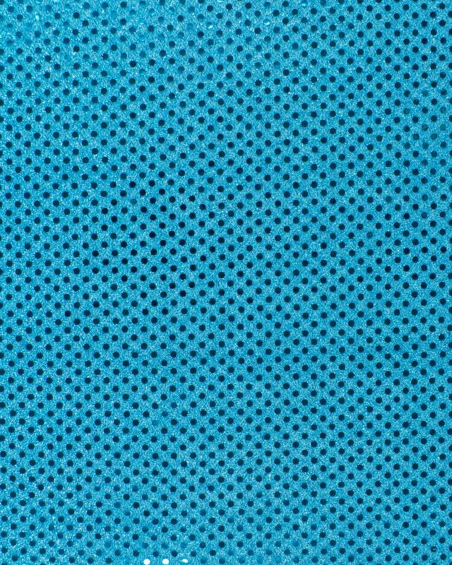 Tissu à Paillettes Rondes Serrées Bleu Turquoise - Tissushop