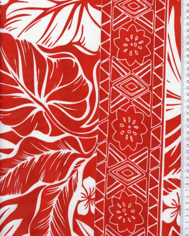 Tissu Polynesien ATERA Rouge - Tissushop