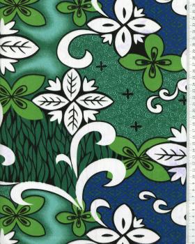 Polynesian Fabric ETETIERA Green - Tissushop
