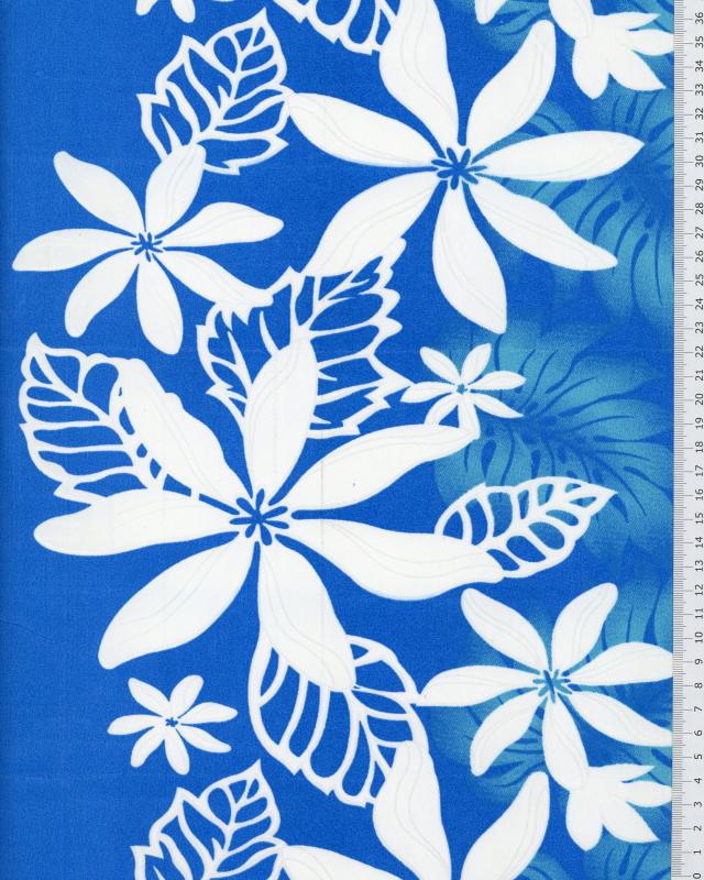 Tissu Polynésien MOERE Bleu - Tissushop