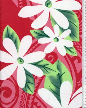 Polynesian Fabric POEMA Red - Tissushop
