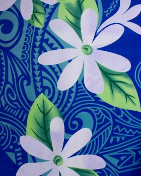 Polynesian Fabric POEMA Blue - Tissushop