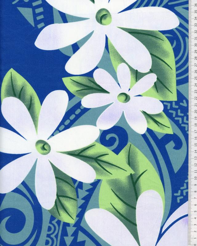 Polynesian Fabric POEMA Blue - Tissushop