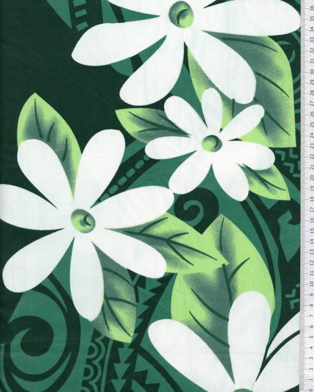 Polynesian Fabric POEMA Green - Tissushop