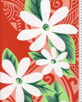 Polynesian Fabric POEMA Coral - Tissushop