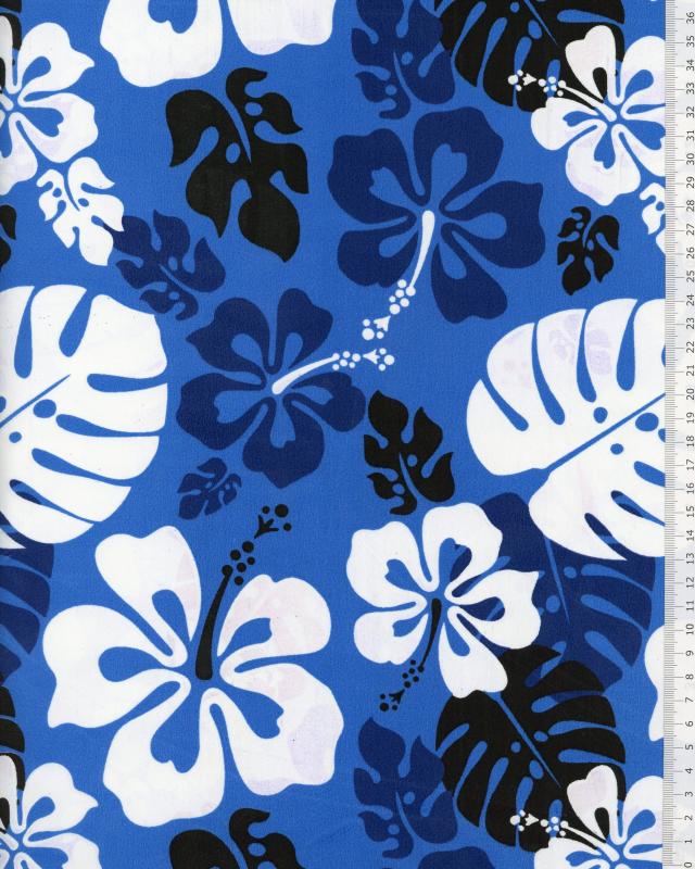 Tissu Polynésien RUITA Bleu - Tissushop