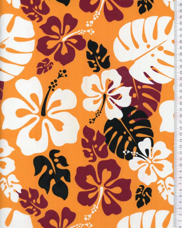 Polynesian Fabric RUITA Orange - Tissushop