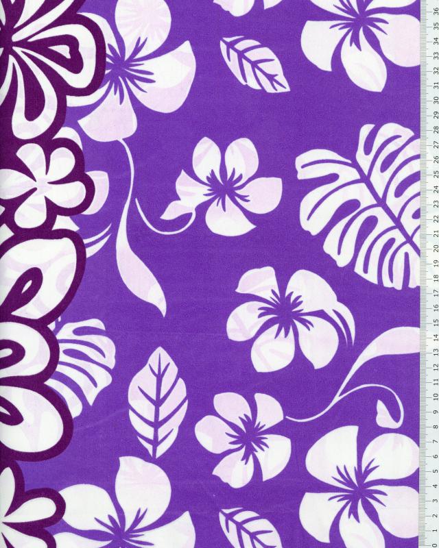 Tissu Polynésien TEHEIURA Violet - Tissushop