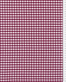 Vichy cotton small checkered Bordeaux - Tissushop