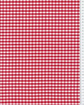 Vichy cotton small checkered Red - Tissushop