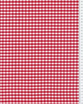 Coton Vichy petits carreaux Rouge - Tissushop