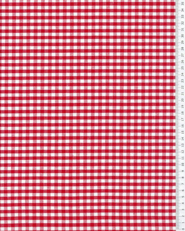 Vichy cotton small checkered Red - Tissushop