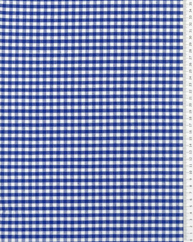 Coton Vichy petits carreaux Bleu - Tissushop