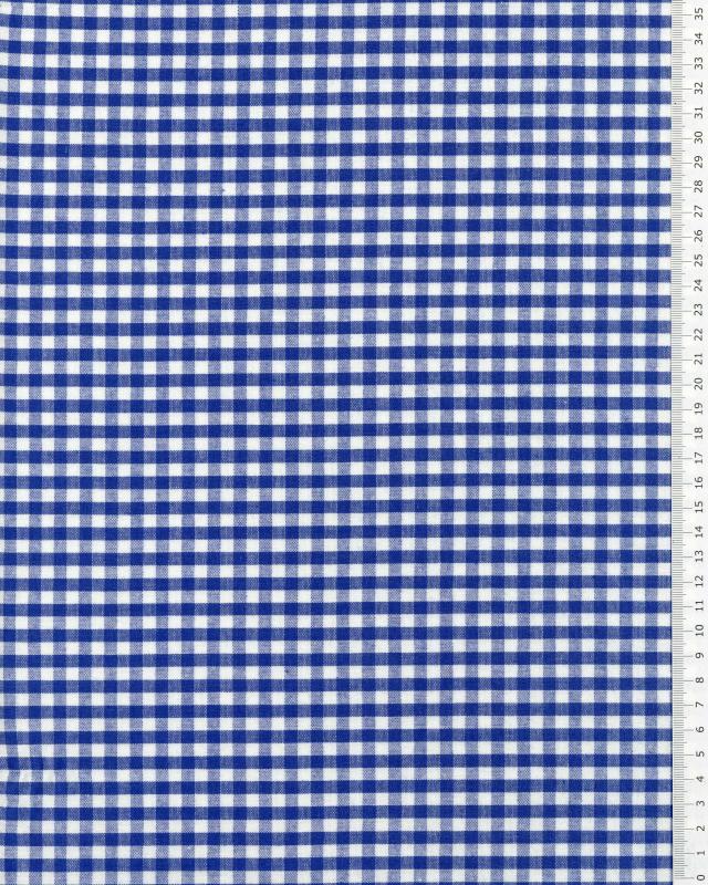 Coton Vichy petits carreaux Bleu - Tissushop