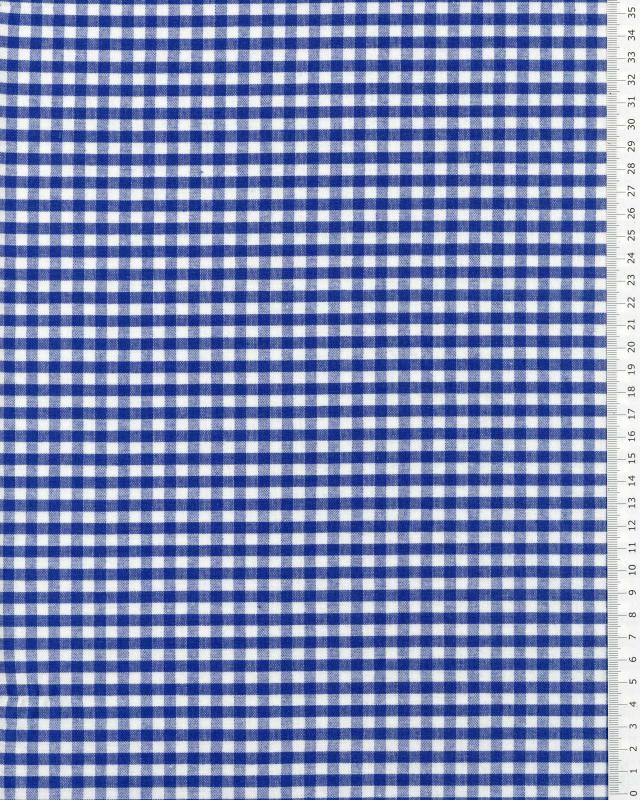 Vichy cotton small checkered Blue - Tissushop