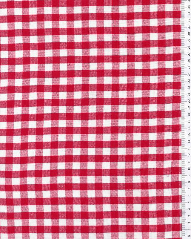 Coton Vichy grands carreaux Rouge - Tissushop