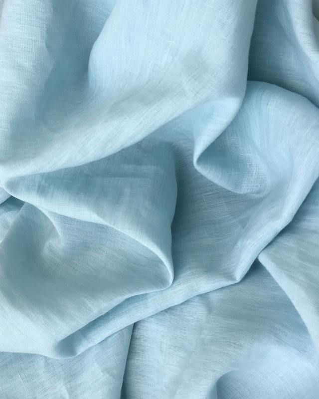 Toile de lin lavé en 300 cm Bleu Ciel - Tissushop