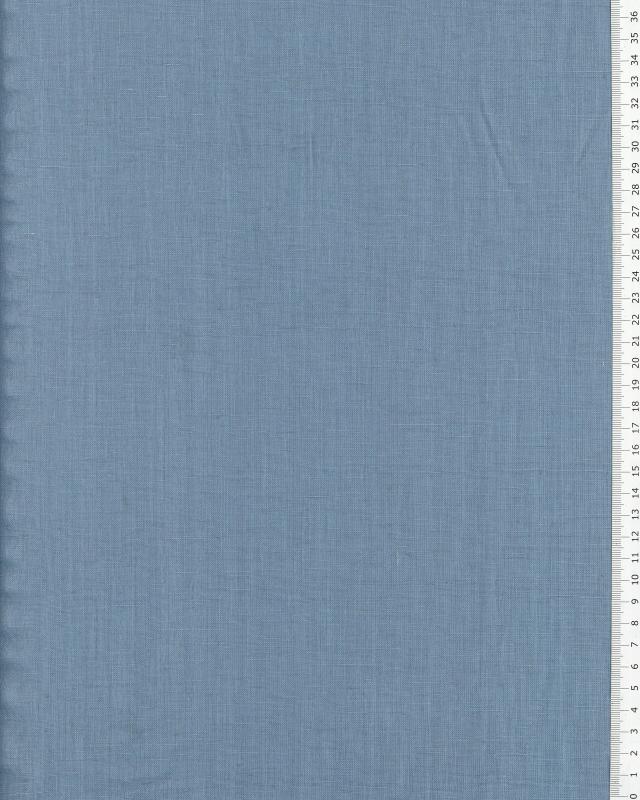 Toile de lin lavé en 300 cm Bleu Jeans - Tissushop
