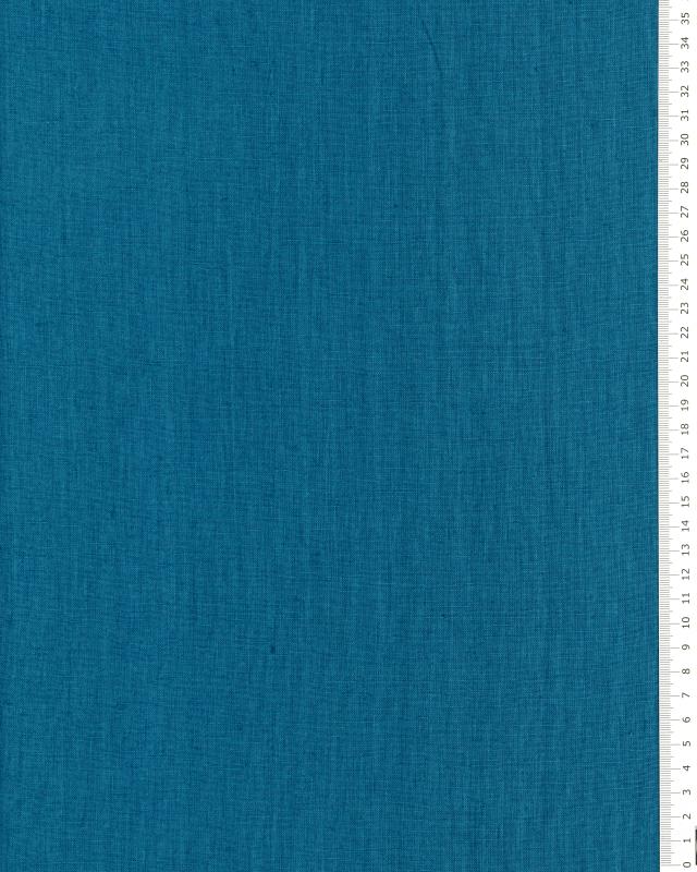 Washed linen fabric in 300 cm Touareg Blue - Tissushop