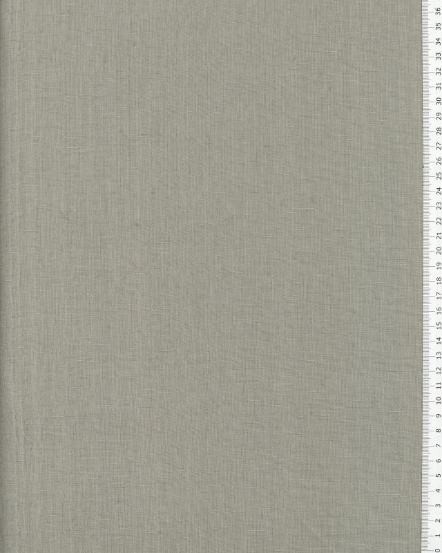 Washed linen fabric in 300 cm Pearl Grey - Tissushop