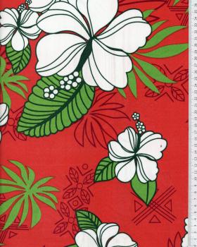 Polynesian Fabric RAHERA Red - Tissushop