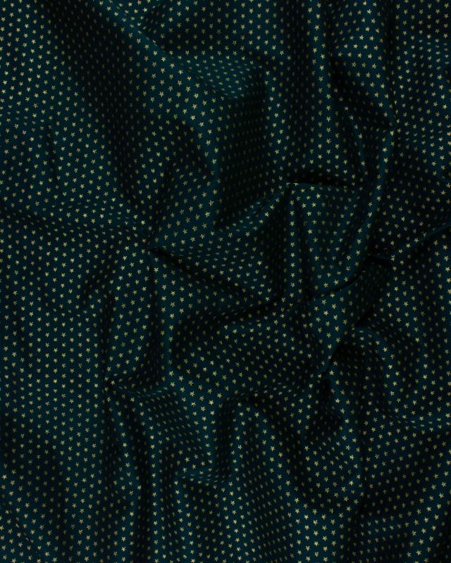 Coton Noel petites étoiles dorées Vert - Tissushop