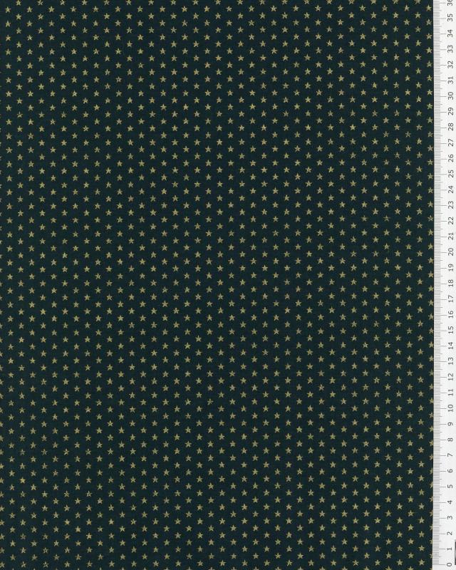 Christmas cotton little golden stars Green - Tissushop