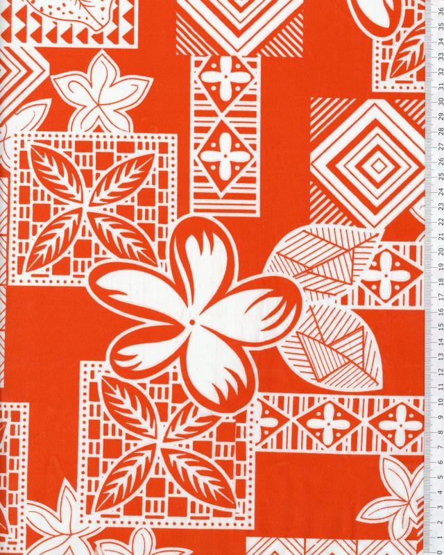 Polynesian Fabric HEIVA Orange - Tissushop