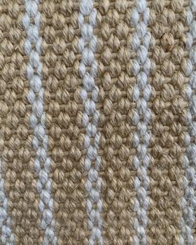 Very heavy Jute fabric - Dog training - 100 cm - stripe White - Tissushop