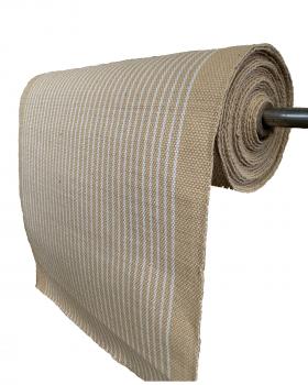 Very heavy Jute fabric - Dog training - 100 cm - stripe White - Tissushop