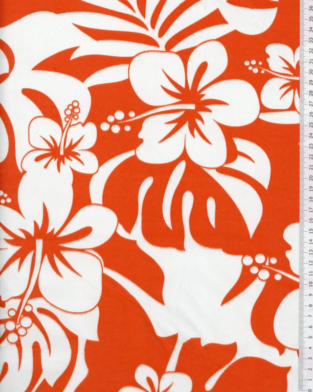 Tissu Polynésien URIMA Orange - Tissushop