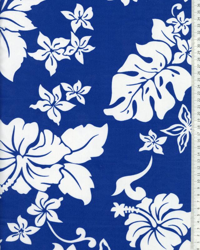 Tissu Polynésien TIMERI Bleu - Tissushop