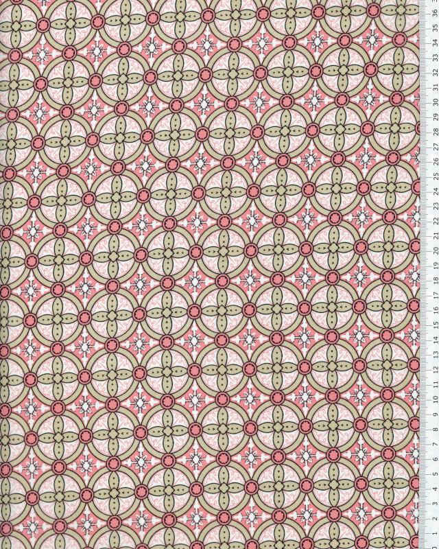 Crepe circle pattern Pink - Tissushop
